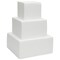 Small Square Foam Cake Dummy for Decorating and Wedding Display, 3 Tiers (10.8 Inches Tall)